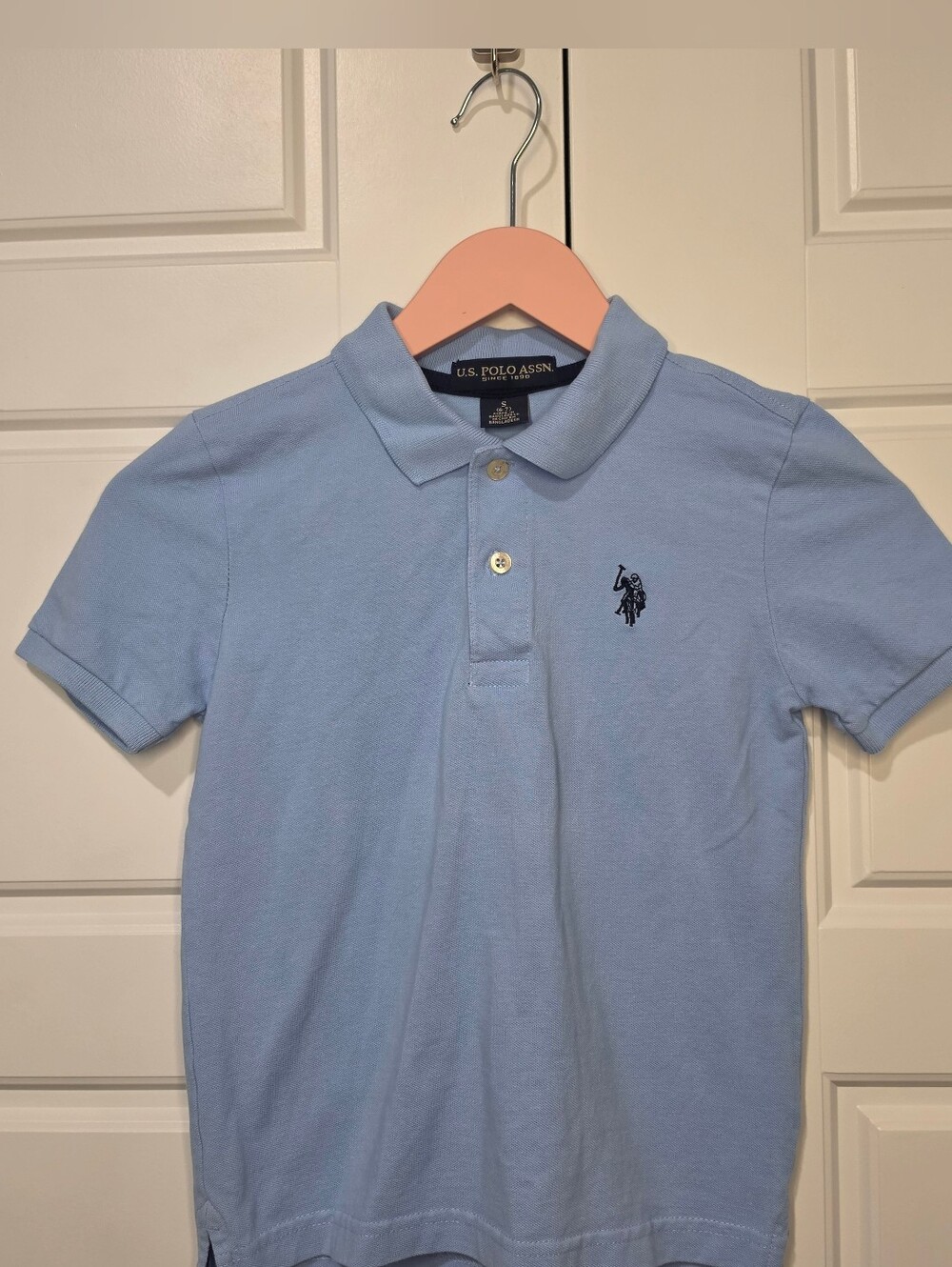 U.S. Polo Assn. Light Blue Polo Shirt Boys Size S (6-7)